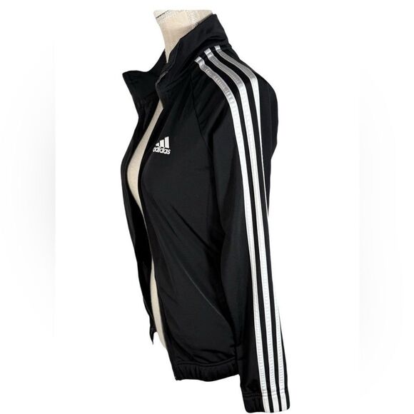 Adidas Women’s Black & White Zip Up Casual Athletic Jacket - Picture 3 of 9